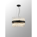 NL9498BL/CL9 Kaffer 10 Light Round Pendant Satin Black Clear