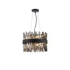 NL9498BL/SM9 Kaffer 10 Light Round Pendant Satin Black Smoke