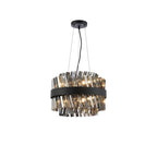 NL9498BL/SM9 Kaffer 10 Light Round Pendant Satin Black Smoke