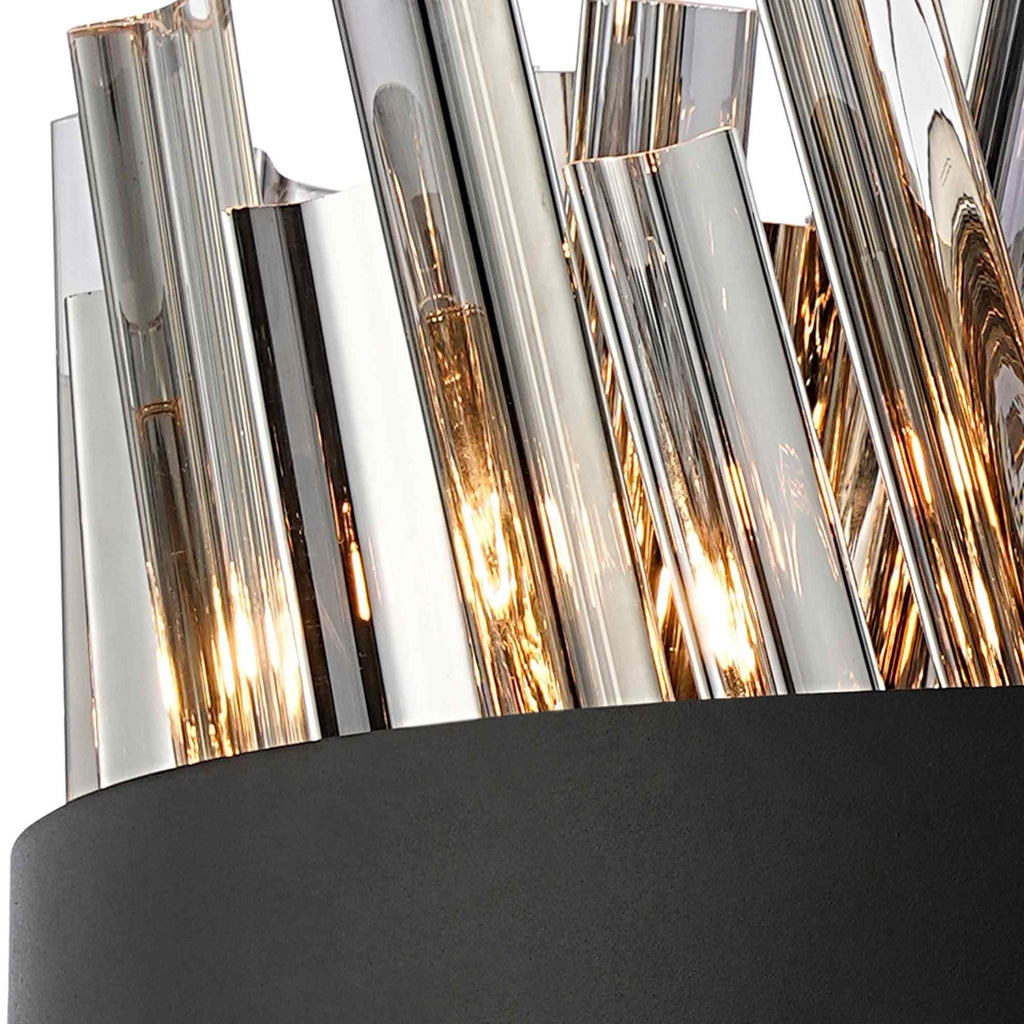 NL9498BL/SM9 Kaffer 10 Light Round Pendant Satin Black Smoke