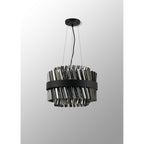 NL9498BL/SM9 Kaffer 10 Light Round Pendant Satin Black Smoke