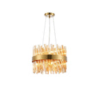 NL9498BR/AM9 Kaffer 10 Light Round Pendant Brass Amber