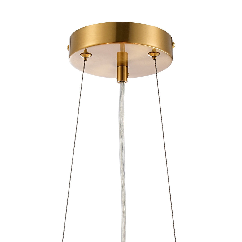 NL9498BR/AM9 Kaffer 10 Light Round Pendant Brass Amber