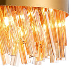 NL9498BR/AM9 Kaffer 10 Light Round Pendant Brass Amber