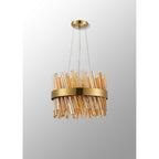 NL9498BR/AM9 Kaffer 10 Light Round Pendant Brass Amber