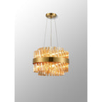 NL9498BR/AM9 Kaffer 10 Light Round Pendant Brass Amber
