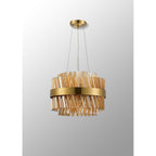 NL9498BR/AM9 Kaffer 10 Light Round Pendant Brass Amber