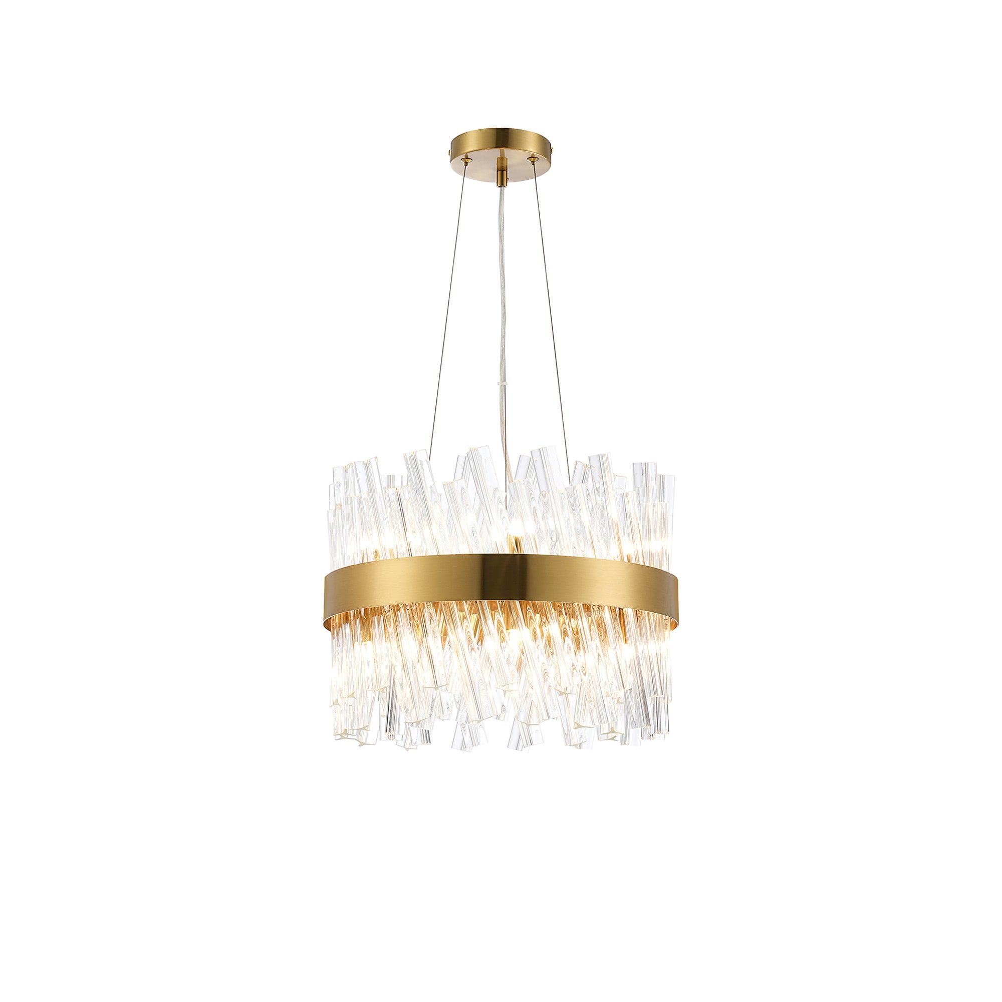 NL9498BR/CL9 Kaffer 10 Light Round Pendant Brass Clear