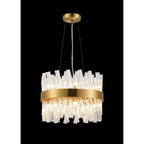 NL9498BR/CL9 Kaffer 10 Light Round Pendant Brass Clear
