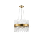 NL9498BR/CL9 Kaffer 10 Light Round Pendant Brass Clear