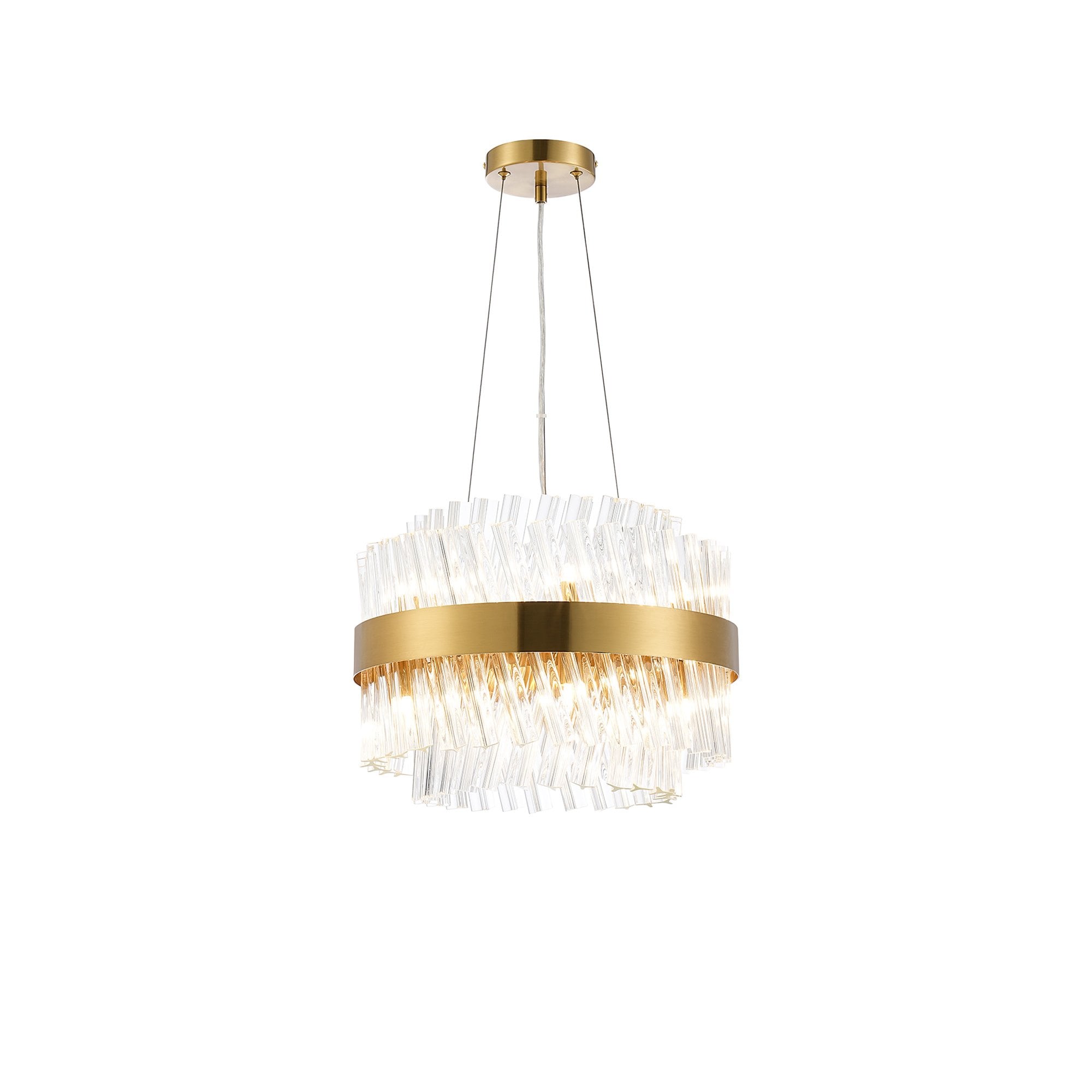 NL9498BR/CL9 Kaffer 10 Light Round Pendant Brass Clear