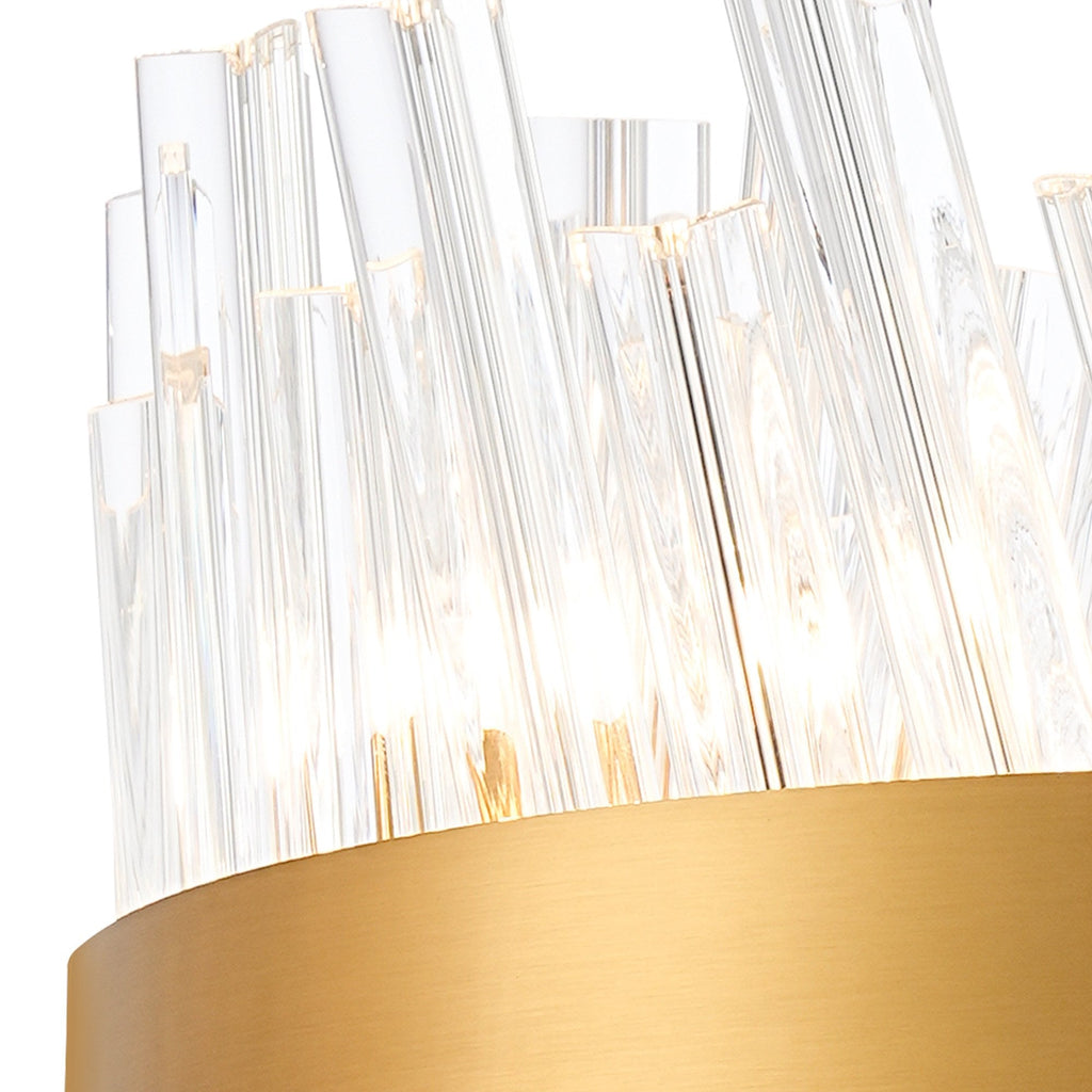 NL9498BR/CL9 Kaffer 10 Light Round Pendant Brass Clear