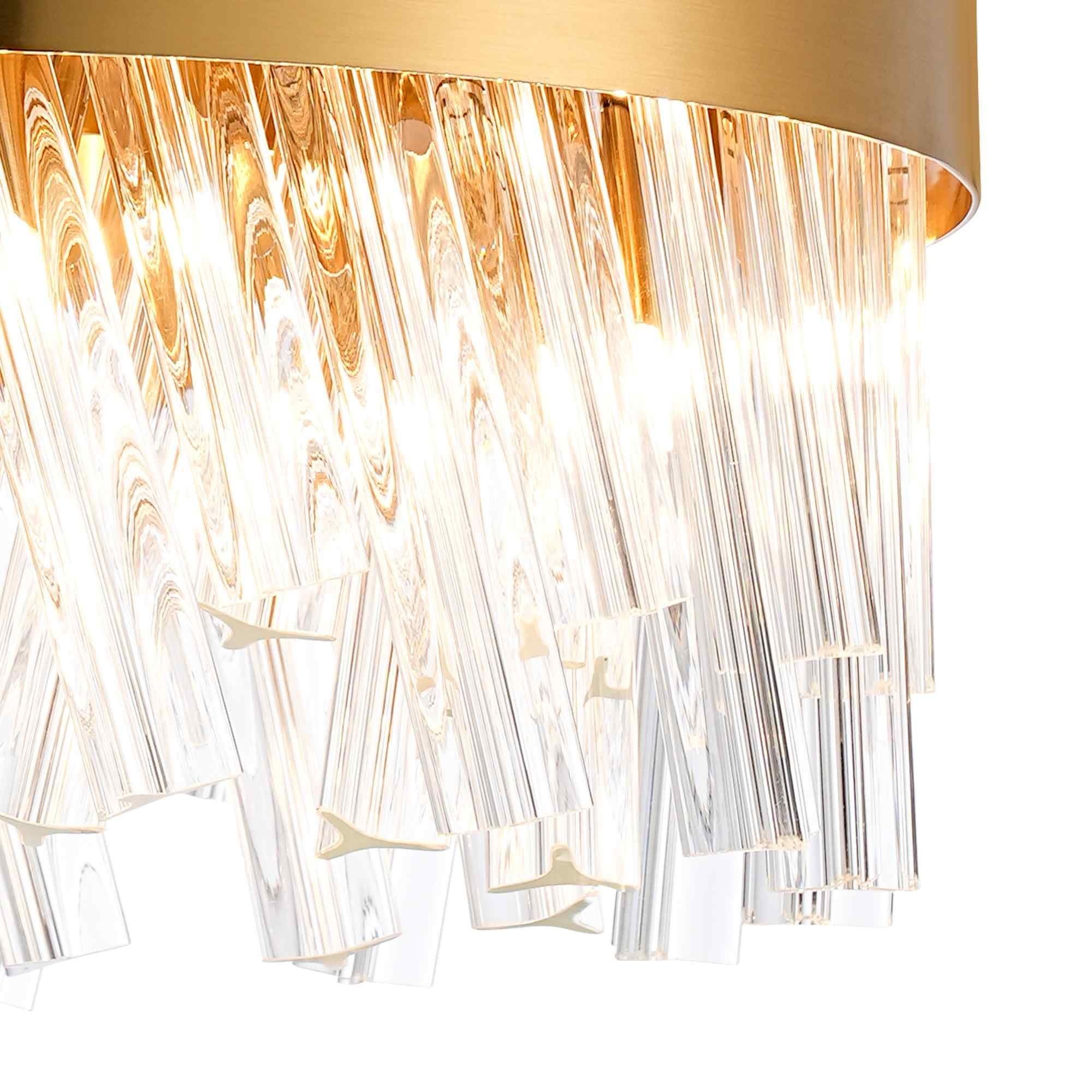 NL9498BR/CL9 Kaffer 10 Light Round Pendant Brass Clear