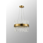 NL9498BR/CL9 Kaffer 10 Light Round Pendant Brass Clear