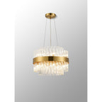 NL9498BR/CL9 Kaffer 10 Light Round Pendant Brass Clear