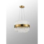 NL9498BR/CL9 Kaffer 10 Light Round Pendant Brass Clear