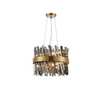 NL9498BR/SM9 Kaffer 10 Light Round Pendant Brass Smoke