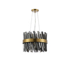 NL9498BR/SM9 Kaffer 10 Light Round Pendant Brass Smoke