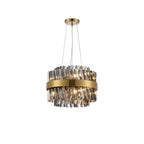 NL9498BR/SM9 Kaffer 10 Light Round Pendant Brass Smoke