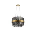NL9498BR/SM9 Kaffer 10 Light Round Pendant Brass Smoke