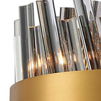 NL9498BR/SM9 Kaffer 10 Light Round Pendant Brass Smoke