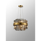 NL9498BR/SM9 Kaffer 10 Light Round Pendant Brass Smoke