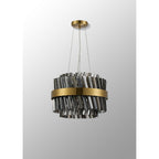 NL9498BR/SM9 Kaffer 10 Light Round Pendant Brass Smoke