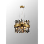 NL9498BR/SM9 Kaffer 10 Light Round Pendant Brass Smoke