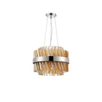 NL9498PN/AM9 Kaffer 10 Light Round Pendant Polished Nickel Amber