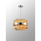 NL9498PN/AM9 Kaffer 10 Light Round Pendant Polished Nickel Amber
