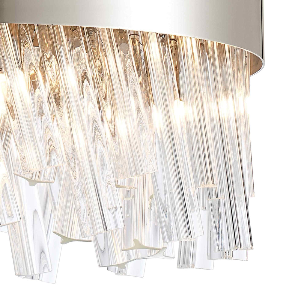 NL9498PN/CL9 Kaffer 10 Light Round Pendant Polished Nickel Clear