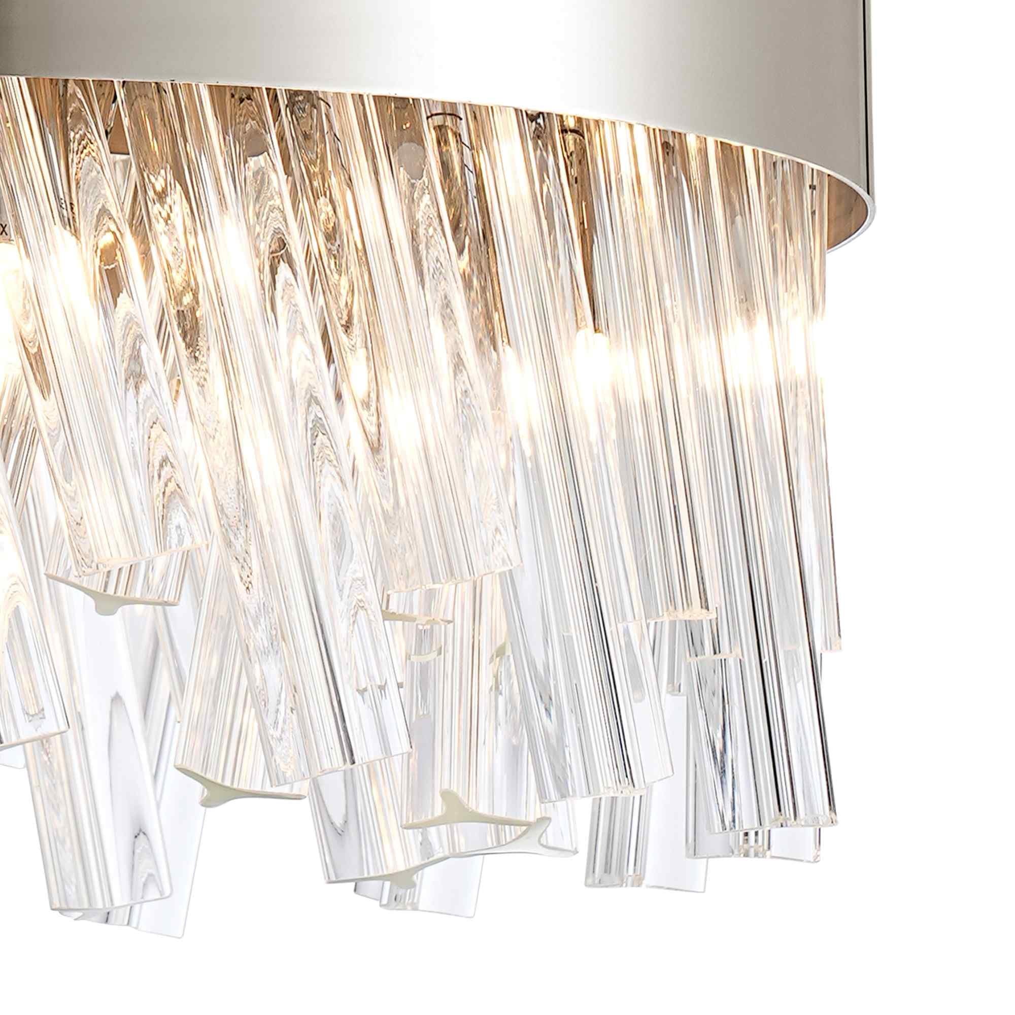 NL9498PN/CL9 Kaffer 10 Light Round Pendant Polished Nickel Clear