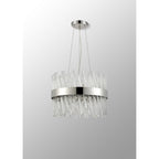 NL9498PN/CL9 Kaffer 10 Light Round Pendant Polished Nickel Clear