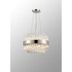 NL9498PN/CL9 Kaffer 10 Light Round Pendant Polished Nickel Clear