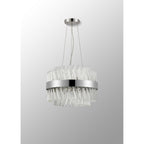 NL9498PN/CL9 Kaffer 10 Light Round Pendant Polished Nickel Clear