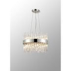 NL9498PN/CL9 Kaffer 10 Light Round Pendant Polished Nickel Clear