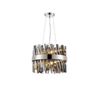 NL9498PN/SM9 Kaffer 10 Light Round Pendant Polished Nickel Smoke