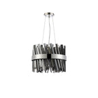 NL9498PN/SM9 Kaffer 10 Light Round Pendant Polished Nickel Smoke