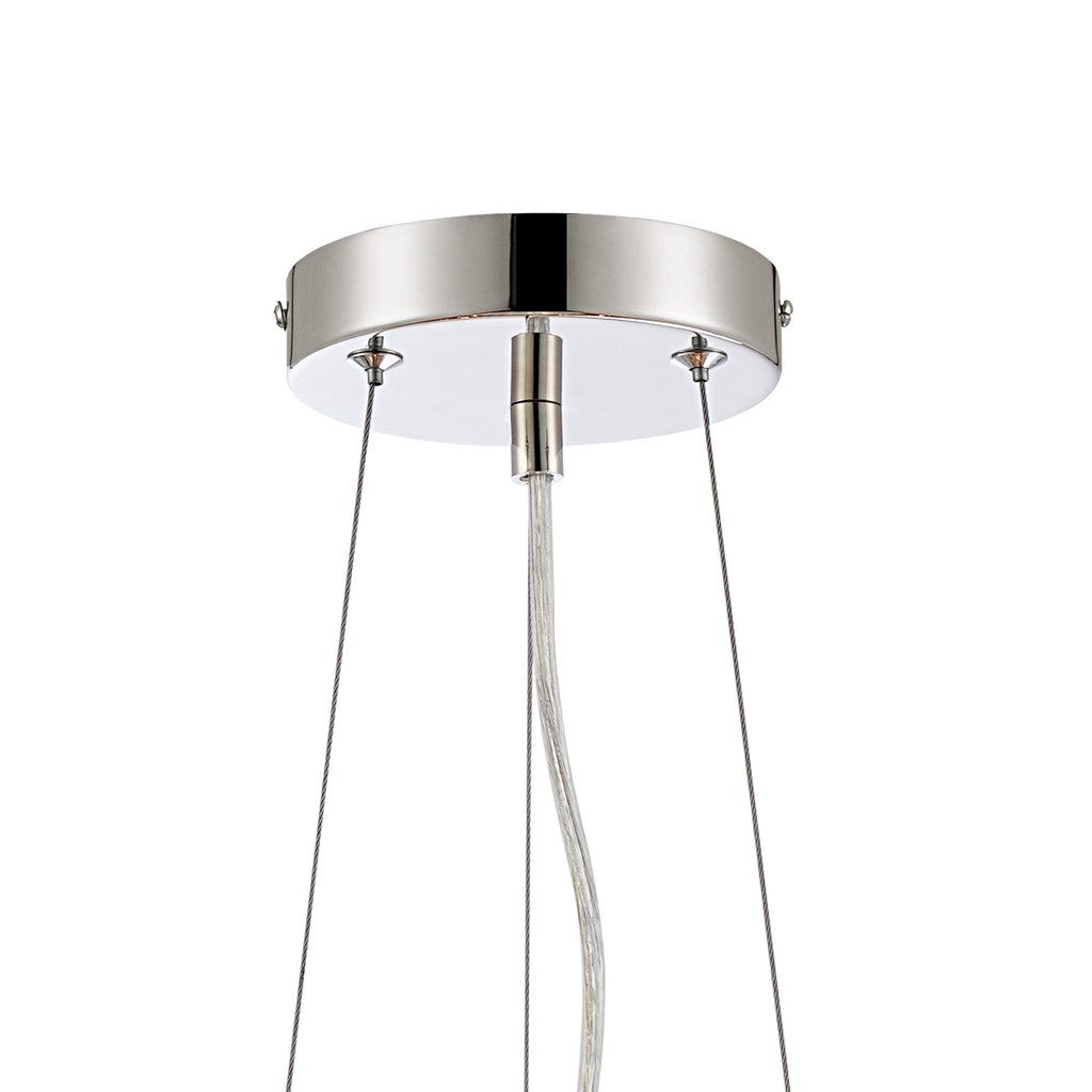 NL9498PN/SM9 Kaffer 10 Light Round Pendant Polished Nickel Smoke