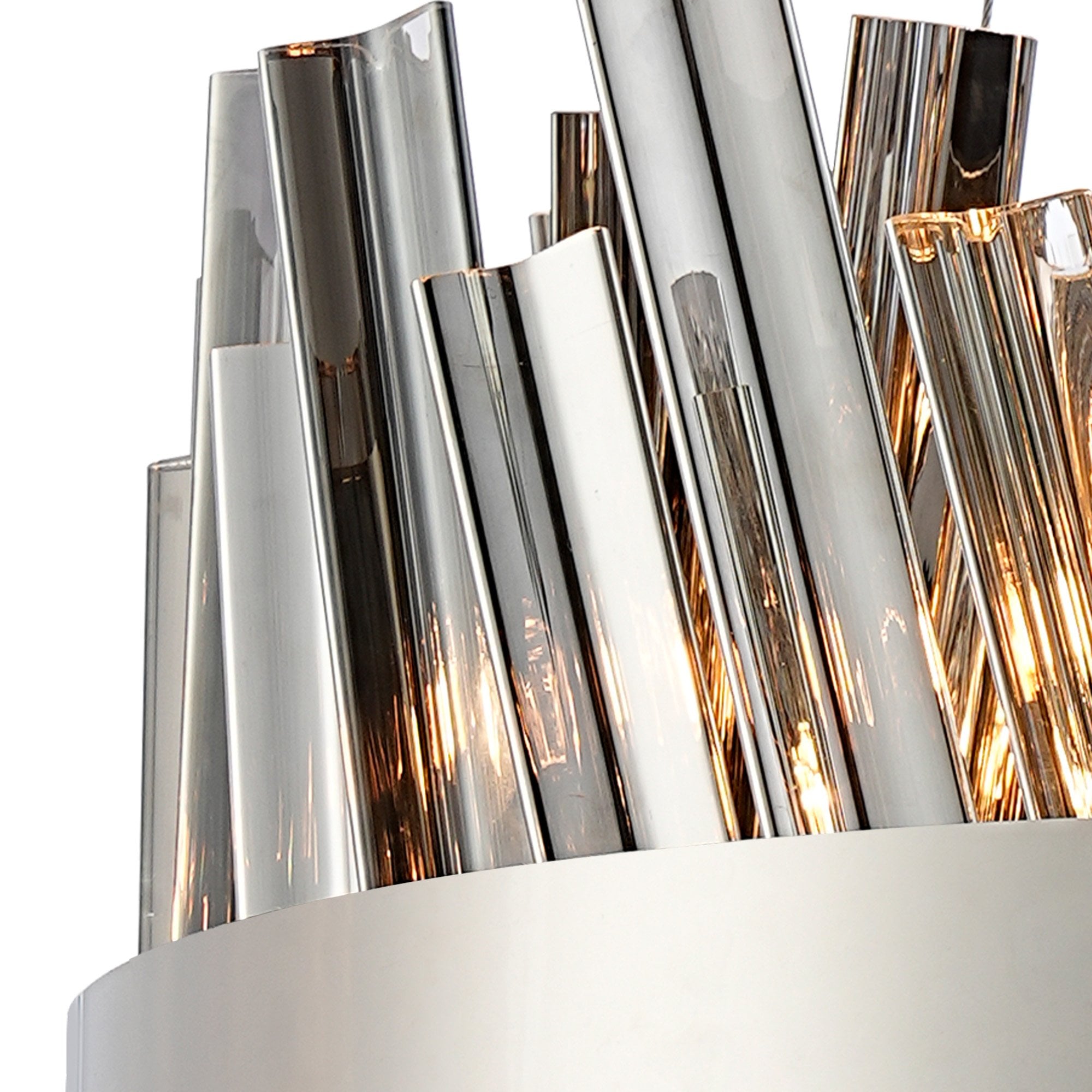 NL9498PN/SM9 Kaffer 10 Light Round Pendant Polished Nickel Smoke