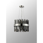 NL9498PN/SM9 Kaffer 10 Light Round Pendant Polished Nickel Smoke