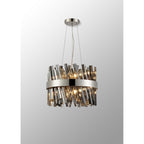 NL9498PN/SM9 Kaffer 10 Light Round Pendant Polished Nickel Smoke