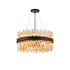 NL9500BL/AM9 Kaffer 18 Light Round Pendant Satin Black Amber
