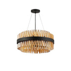 NL9500BL/AM9 Kaffer 18 Light Round Pendant Satin Black Amber