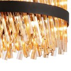 NL9500BL/AM9 Kaffer 18 Light Round Pendant Satin Black Amber