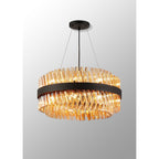 NL9500BL/AM9 Kaffer 18 Light Round Pendant Satin Black Amber