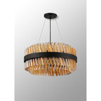 NL9500BL/AM9 Kaffer 18 Light Round Pendant Satin Black Amber