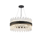 NL9500BL/CL9 Kaffer 18 Light Round Pendant Satin Black Clear
