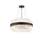 NL9500BL/CL9 Kaffer 18 Light Round Pendant Satin Black Clear