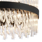 NL9500BL/CL9 Kaffer 18 Light Round Pendant Satin Black Clear